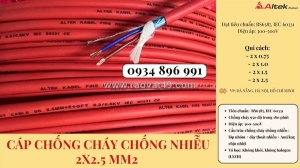 Dây chống cháy chống nhiễu 2x2.5 mm2 giao ngay cần thơ, long an, vũng tàu