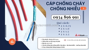 Dây điện chống cháy chống nhiễu 2x1.5 mm2, bs6387, iec 60331 khánh hòa, gia lai, bình định.