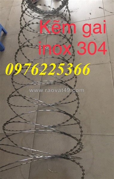 Dây kẽm gai inox 304, dây gai inox 304