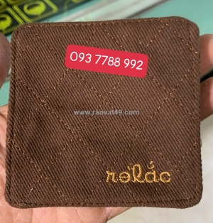Đế lót ly vải kaki giá rẻ , thêu logo tên quán