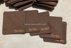 Đế lót ly vải kaki , vải carnvar thêu logo theo yêu cầu , lót ly vải nỉ .