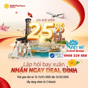 Đi càng đông – vé càng rẻ với ưu đãi nhóm sun phuquoc airways