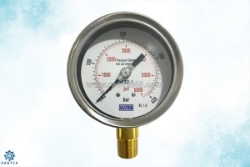 Đồng hồ áp suất chân đứng 400 bar italy 100mm chân đồng là gì? giải pháp đo áp suất cao an toàn tại dantek