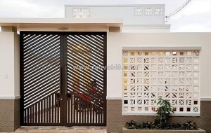 Gạch thông gió xi măng trong thiết kế mặt tiền nhà ở