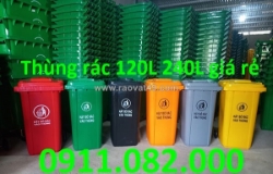 Giảm giá thùng rác 120l 240l năm 2026- thùng rác nhựa giá rẻ- lh 0911.082.000