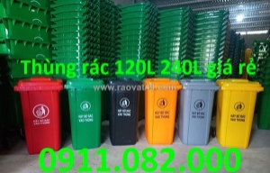 Giảm giá thùng rác 120l 240l năm 2026- thùng rác nhựa giá rẻ- lh 0911.082.000