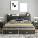 Giường ngủ gỗ công nghiệp bọc nệm đầu giường 2 hộc kéo