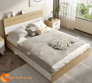 Giường ngủ gỗ công nghiệp vân gỗ hiện đại