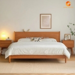 Giường ngủ gỗ tự nhiên thiết kế chân cao hiện đại