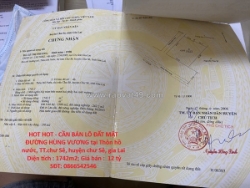 Hot hot - cần bán lô đất mặt đường hùng vương tại thôn hồ nước, tt.chư sê,