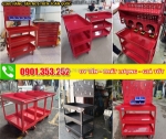 Kệ đựng dụng cụ 3 tầng bằng thép có bánh xe