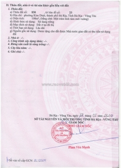 Khu đô thị đồng nhân - kim dinh - bà rịa muốn bán. diện tích 6x = 108 m2,