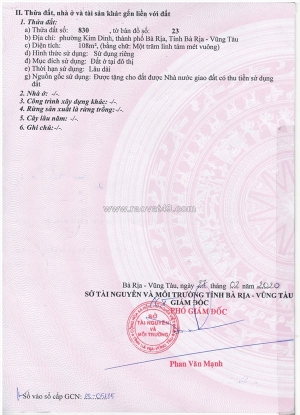 Khu đô thị đồng nhân - kim dinh - bà rịa muốn bán. diện tích 6x = 108 m2,