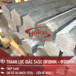 Lục giác đặc s45c thép cơ khí chịu lực cao