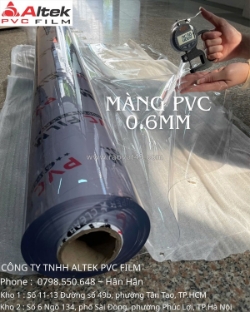 Màng pvc dẻo 0.6mm - khổ 1m4 - cuộn 30m