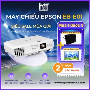 Máy chiếu epson eb-e01 (xga, 3300 ansi lumen) mua 1 được 3