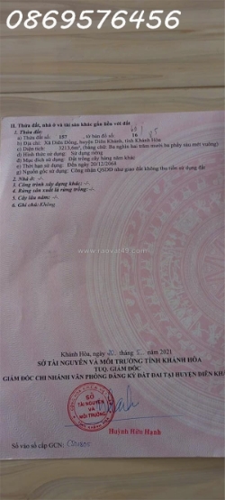 Mua bán đất vườn tại nha trang khánh hoà