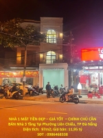 Nhà 1 mặt tiền đẹp – giá tốt  – chính chủ cần bán nhà 3 tầng tại phường liên