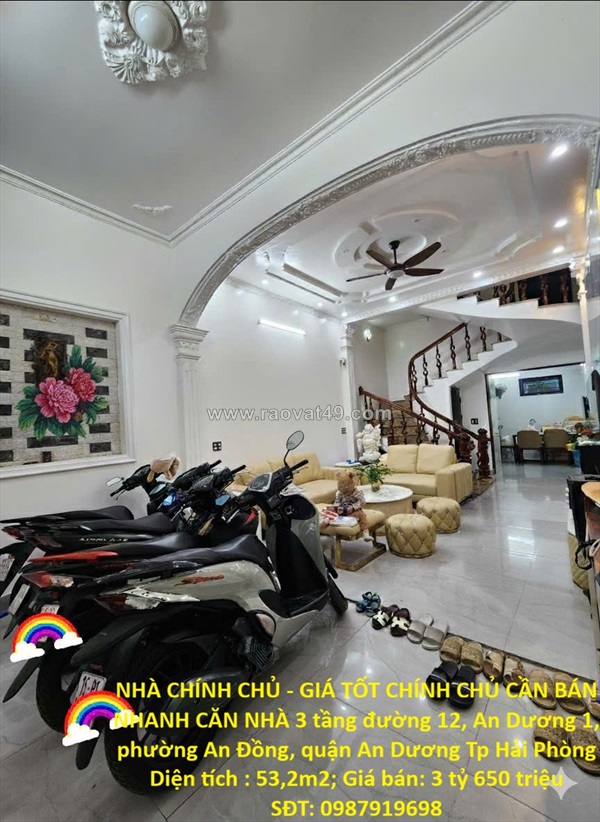 Nhà chính chủ - giá tốt chính chủ cần bán nhanh căn nhà 3 tầng phường an đồng,