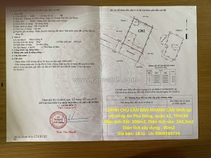 Nhà vị trí đẹp- giá tốt chính chủ cần bán nhanh căn nhà tại quận 12, tphcm