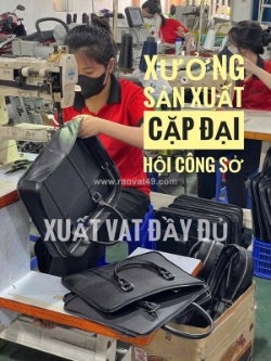Nhận gia công cặp da đại hội – in logo – có vat