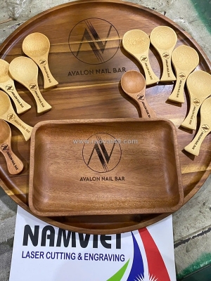 Nhận gia công khắc laser khay gỗ theo yêu cầu