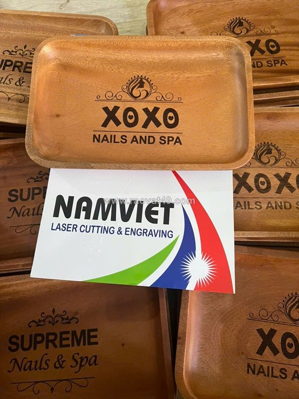 Nhận gia công khắc laser khay gỗ theo yêu cầu