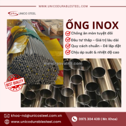 Ống inox unico – chịu áp suất cao, chống ăn mòn tuyệt đối!