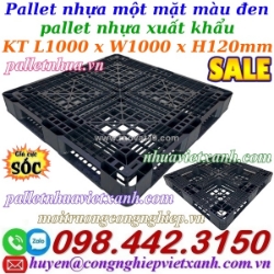 Pallet nhựa xuất khẩu 1000x1000x120mm màu đen