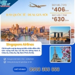 Săn vé giá tốt singapore airlines đi mỹ, châu âu, úc