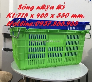 Sọt có quai, sóng nhựa hở, sọt đựng thực phẩm, sóng nhựa đựng kho lạnh