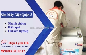 Sửa máy giặt quận 3 tại nhà - thợ giỏi, giá rẻ, bảo hành dài hạn