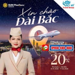 Sun phuquoc airways ưu đãi 20% vé phú quốc – đài bắc