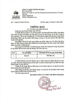 Thông báo giá bán chính thức idrozoil từ trí bình pharma