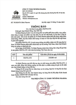 Thông tin giá bán lẻ sản phẩm hiefolats năm 2026