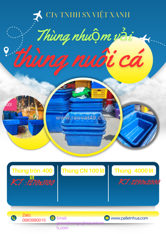 Thùng nhựa 750l nuôi tôm giống công nghệ cao