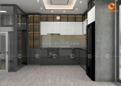 Tủ bếp gỗ mdf phủ acrylic bóng đẹp sang trọng