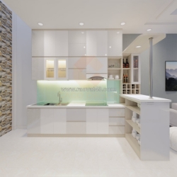 Tủ bếp nhựa picomat cánh mdf phủ melamine cao cấp