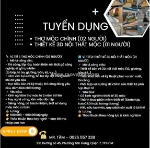 Tuyển 02 thợ mộc tay nghề cứng & 01 thiết kế 3d mộc