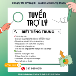 Tuyển dụng trợ lý biết tiếng trung