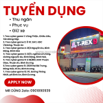 Tuyển nhân viên thu ngân/phục vụ/giữ xe bình dương
