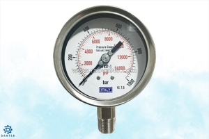 Ứng dụng của đồng hồ áp suất chân đứng 1000 bar italy 100mm trong công nghiệp nặng – dantek phân phối chính hãng