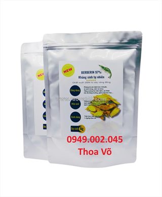Vàng đắng berberin 97% – trị phân trắng, kháng khuẩn, bảo vệ gan tụy cho tôm cá