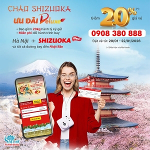 Vietjet ưu đãi vé hạng thương gia đi shizuoka