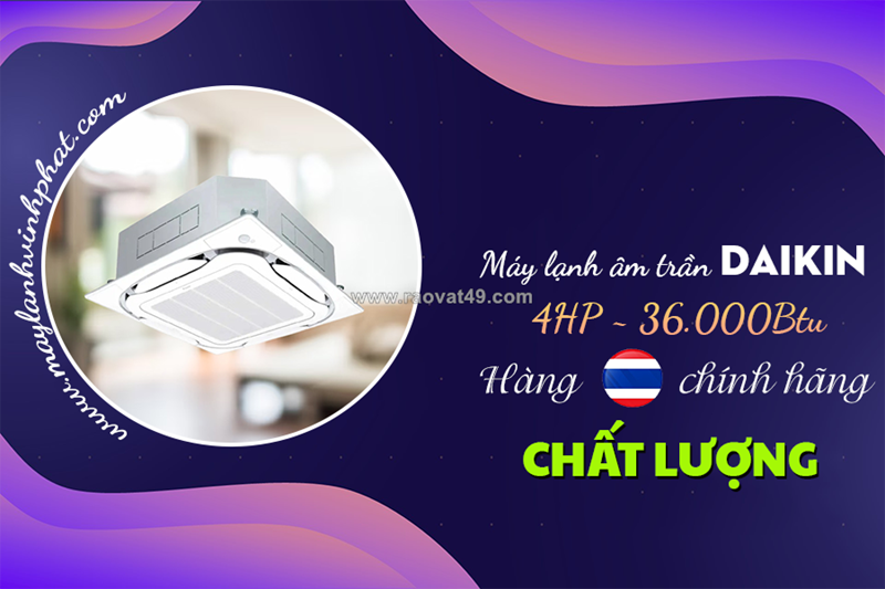 Nhận phân phối điều hòa âm trần daikin 4hp dòng inverter cho hệ thông công trình