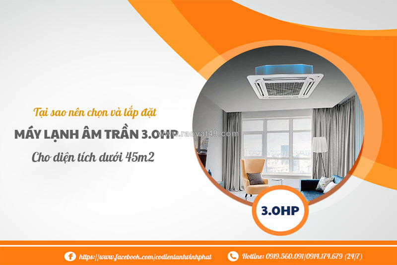 Chuyên phân phối hàng máy lạnh âm trần 3hp cho diện tích 45m2 giá tận gốc
