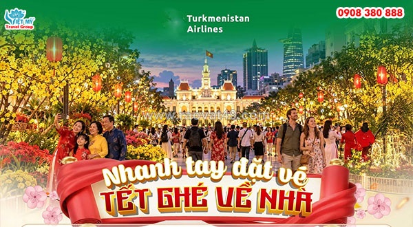 Turkmenistan airlines ưu đãi vé bay tết 2027