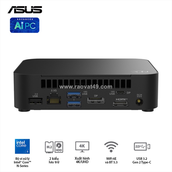 Asus nuc14mnk essential – nhỏ gọn hiện đại, tối ưu hiệu suất làm việc!