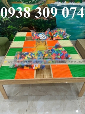 Bàn xếp lego trẻ em, bàn chơi lego cho bé , bàn lego xếp hình cho trẻ em