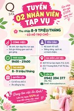 [bao ăn ở] 2 nhân viên tạp vụ quận 10